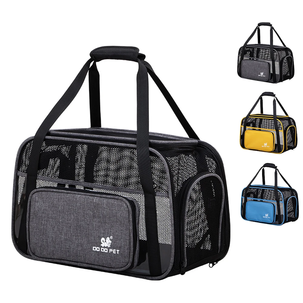 

Dog Carriers for Small Dogs Breathable Large Capacity Travel Pet Bag for Cats Foldable Soft Sided Airline Approved Puppy Handbag