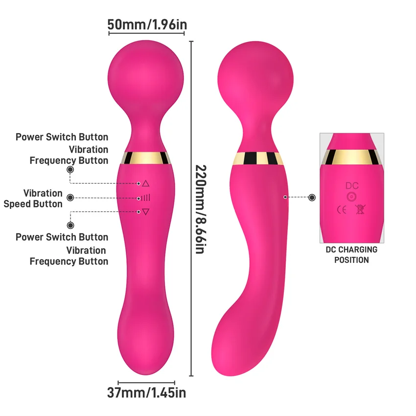 Võimas kahepealine vibraator AV Magic Wand Massager Masturbator naistele Dildo G-punkti orgasmi kliitori stimulaator täiskasvanutele_voghion.com