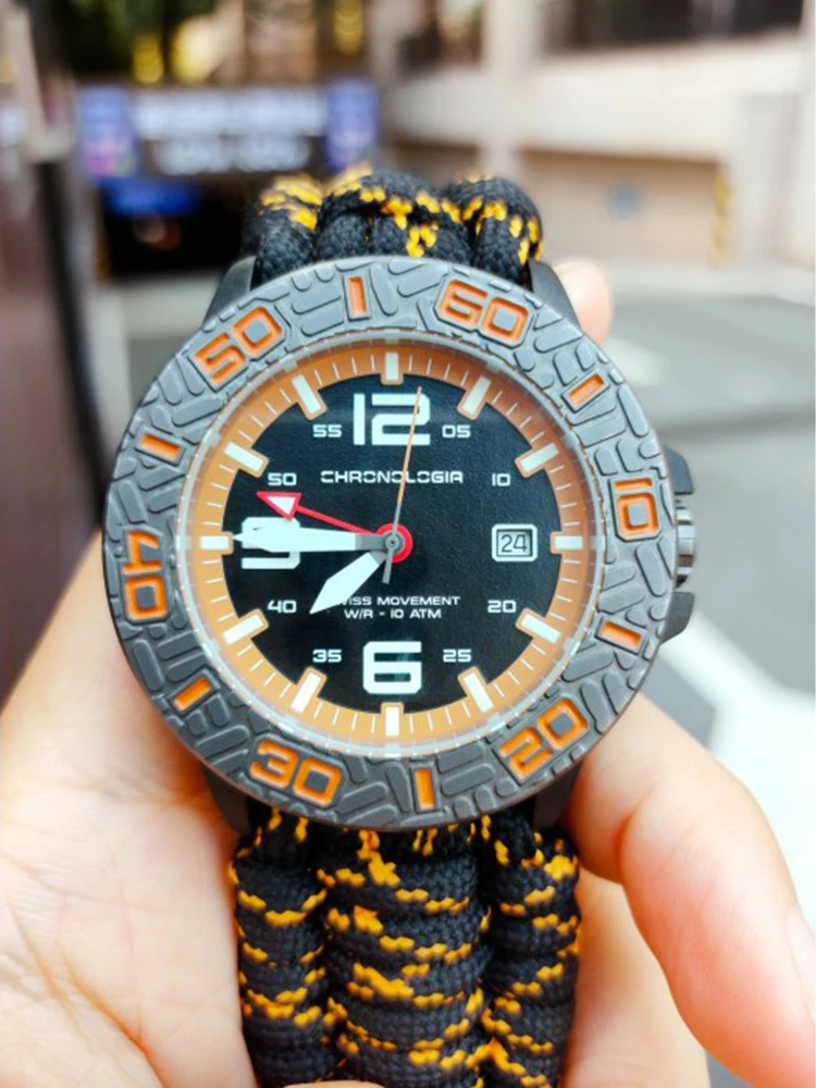 

Carbon Fiber Military Watch Men GMT Watches Outdoor Sports Quartz Wristwatches 46mm 100m Waterproof Luminous Clocks Chronologia