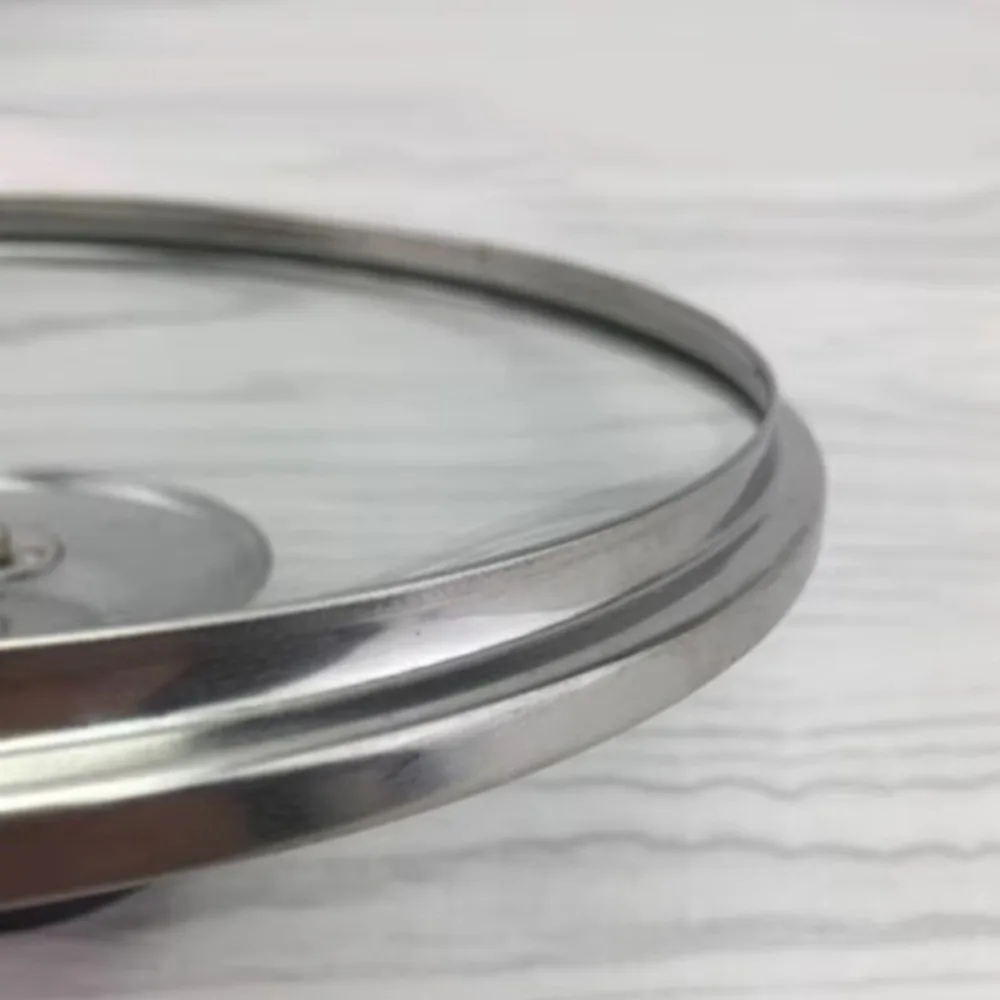 Description Picture 6 of itemDurable Tempered Glass Pot Cover Round Anti-scalding Frying Pan Cover Universal Stainless Steel Wok Pan Lid Cookware Parts