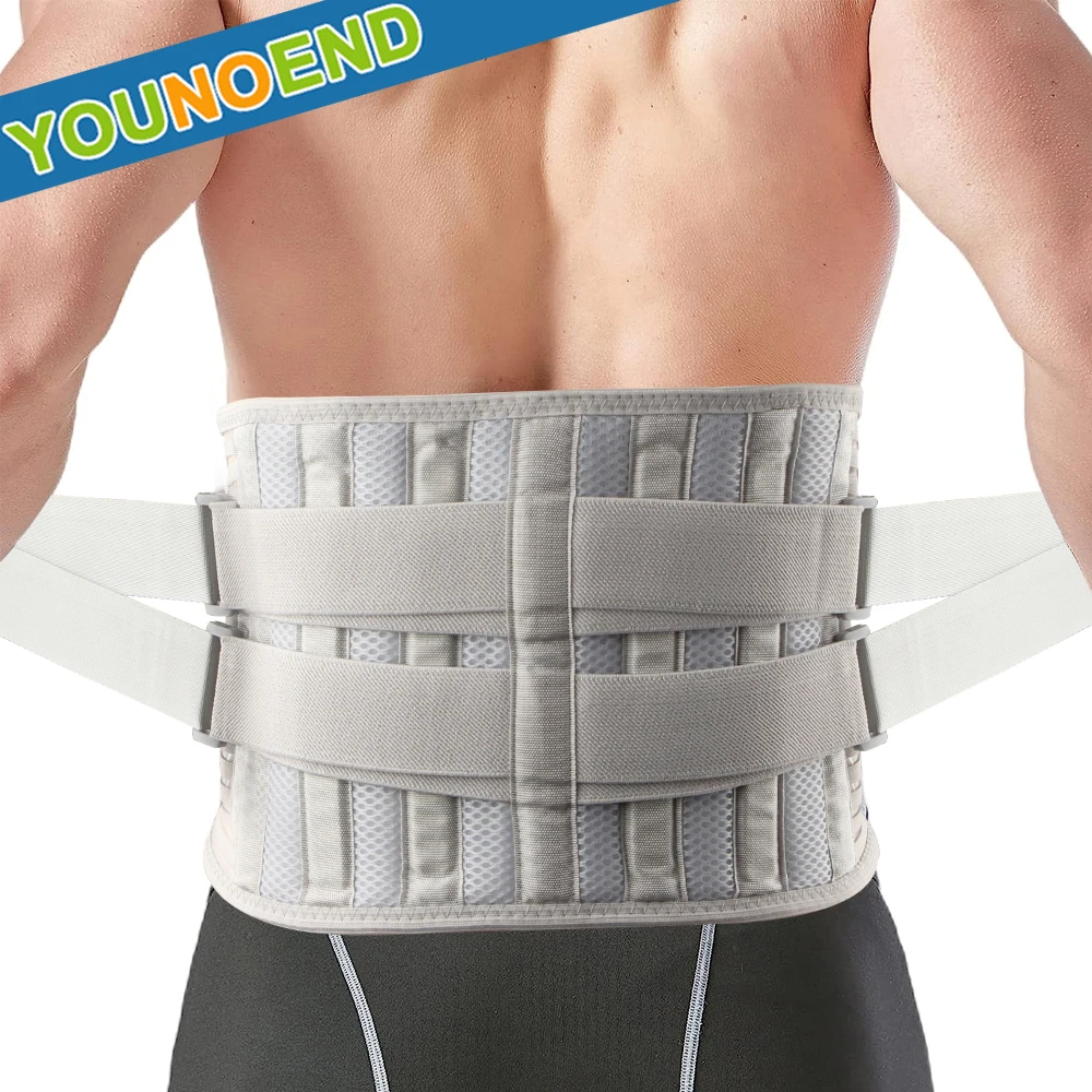 

Lumbar Support Belt Breathable Lower Back Brace Waist Trainer Support for Heavy Lifting Sciatica Herniated Disc Back Pain Relief