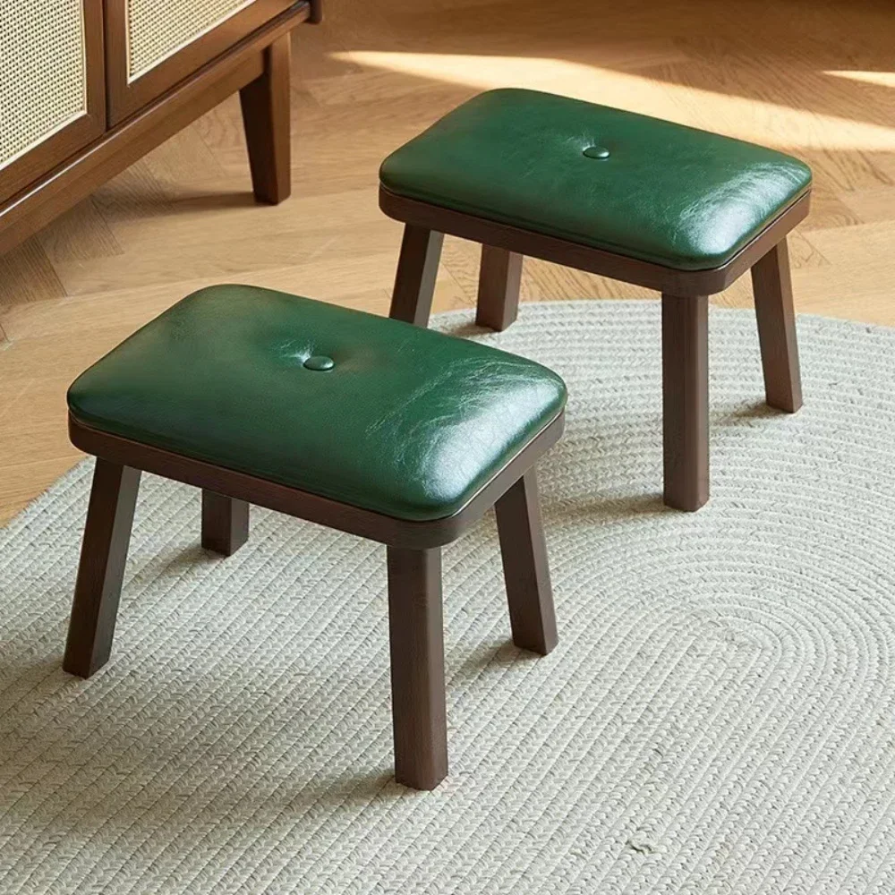 American retro small  light luxury, soft bag, low, doorstep shoe changing, household coffee table stool, recta
