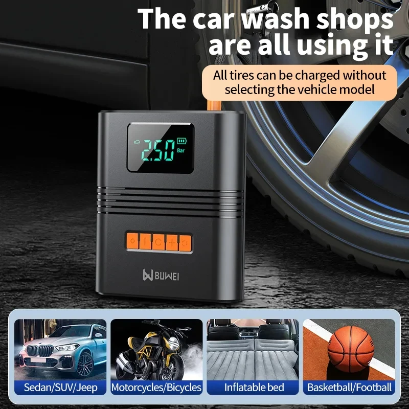 6 in 1 Car Jump Starter Air Pump Multi-function Air Compressor Convenient Tire Inflator Auto Battery Car Emergency Starter Power