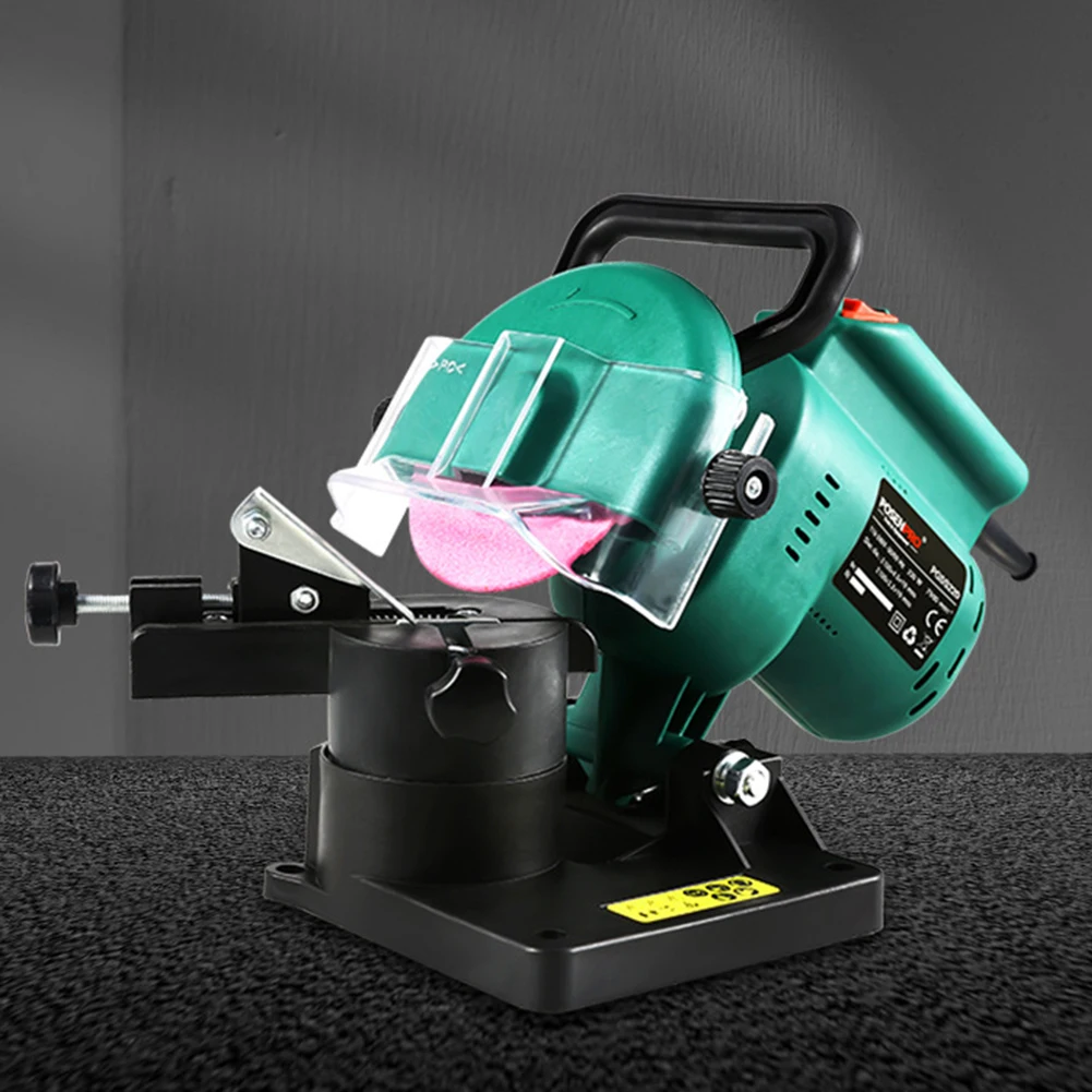 220W Chain Saw Sharpening Machine Portable Automatic Chain Sharpener 100mm Angle Adjustable 8500RPM Garden Tools