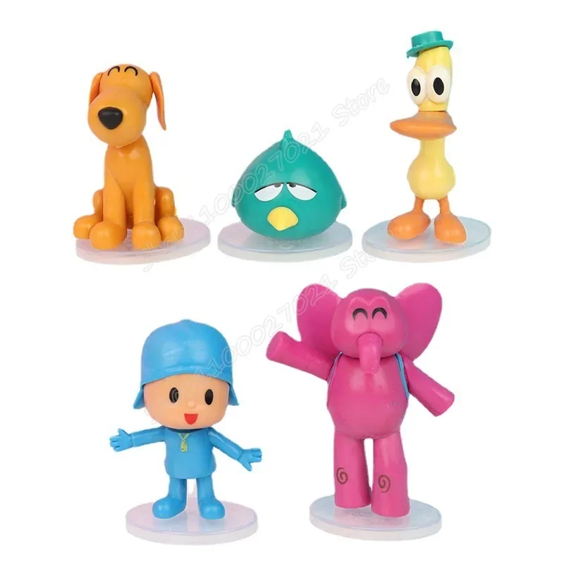 Novo pocoyo boneca ornamento dos desenhos animados elly pato loula criativo  pvc modelo figura brinquedos bonito bolo de aniversário decoração menino  menina presente quente - AliExpress