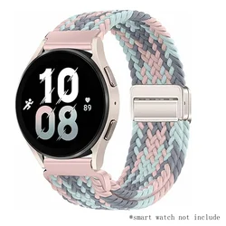 Nylon Buckle Strap - 20mm Adjustable Wristband - 22mm (Grey blue pink)