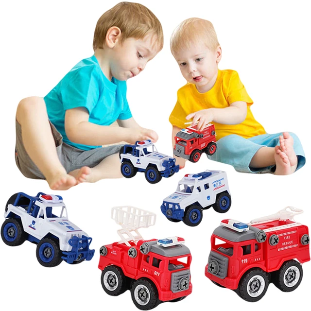 DIY Disassembly Engineering Car Building Block Educational Children Puzzle Toys For Kids Nut Assembly Vehicle Excavator Boys Toy 4