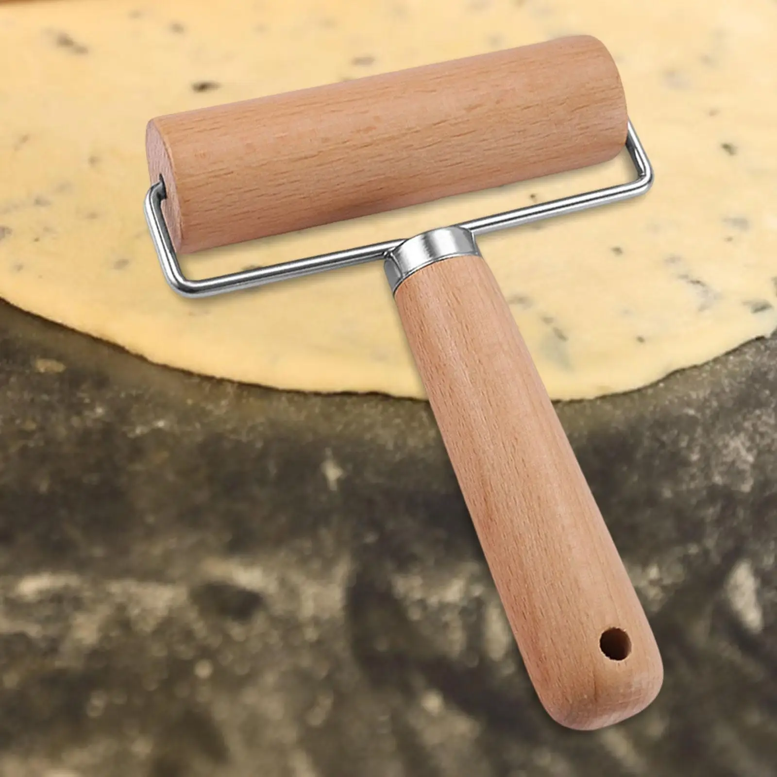 Dough Roller Roller Stick Supplies with Handle Rolling Pin Nonstick Wooden Stick for French Fondant Flour Pie Crust Cookie