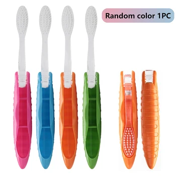 휴대용 접이식 부드러운 대나무 숯 칫솔, 울트라 여행용 칫솔, 위생 구강 케어 청소 액세서리, 1PC 상품 이미지