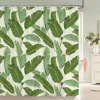 3d Bathroom Curtains Tropical Green Plants Palm leaf Shower Curtain Waterproof Fabric Bath Screen With Hooks Home Decor Curtain 3