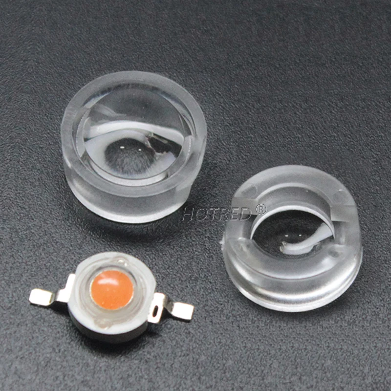 Optical LED Lens 13mm 1W 3W 5W High Power Chip Reflector IR Plant Light Free Holder 15 30 45 60 90 100 Degree Convex Lens