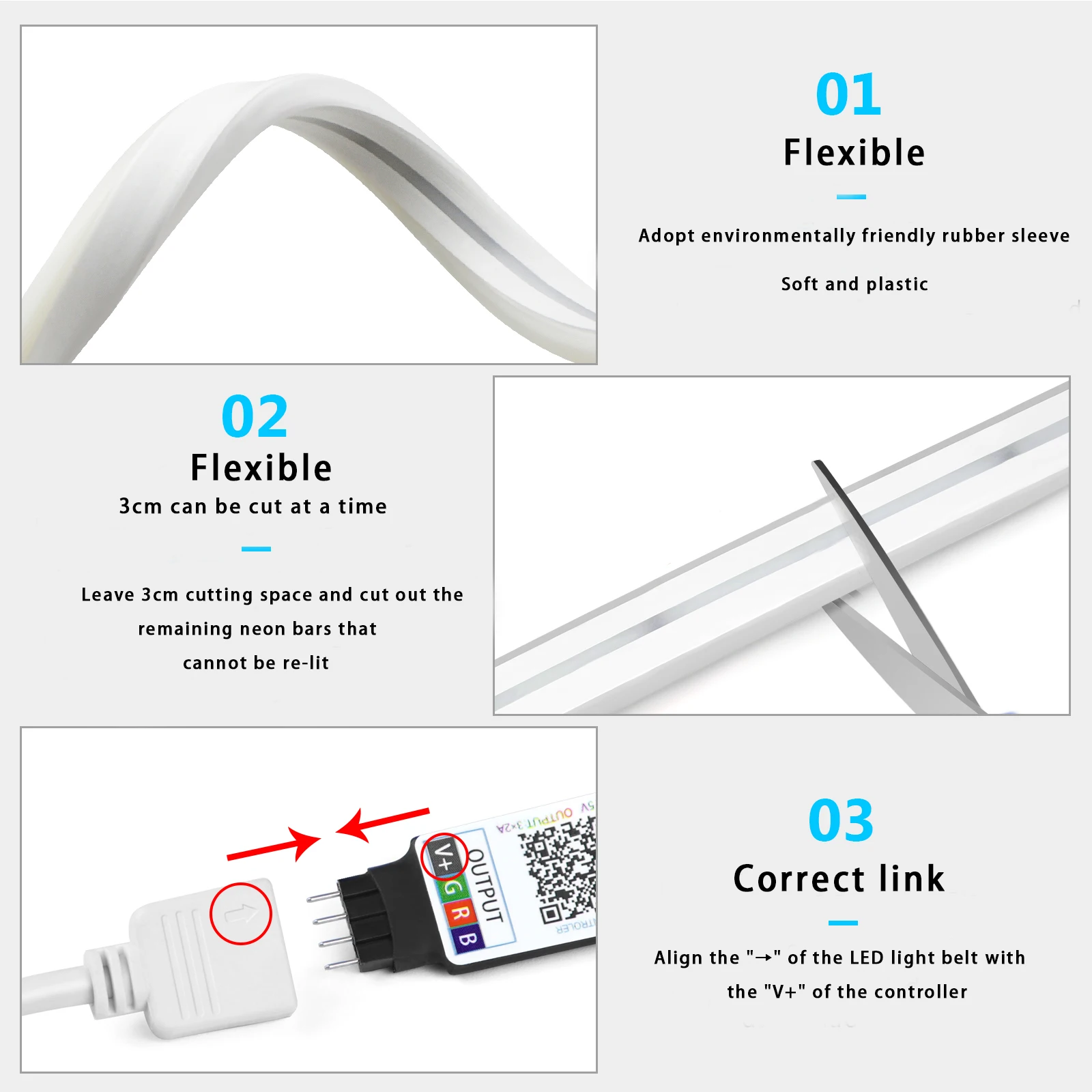 Vibrant USB-Powered RGB Neon LED Strip with Bluetooth App & Remote Control - Waterproof Home Decor Lighting