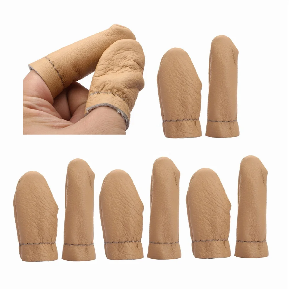 10Pcs Leather Thimble,Thumb&Forefinger Protector Sleeve Needle Felting