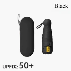 Compact Portable Anti - UV Mini Umbrella for All Weather Conditions (Black)