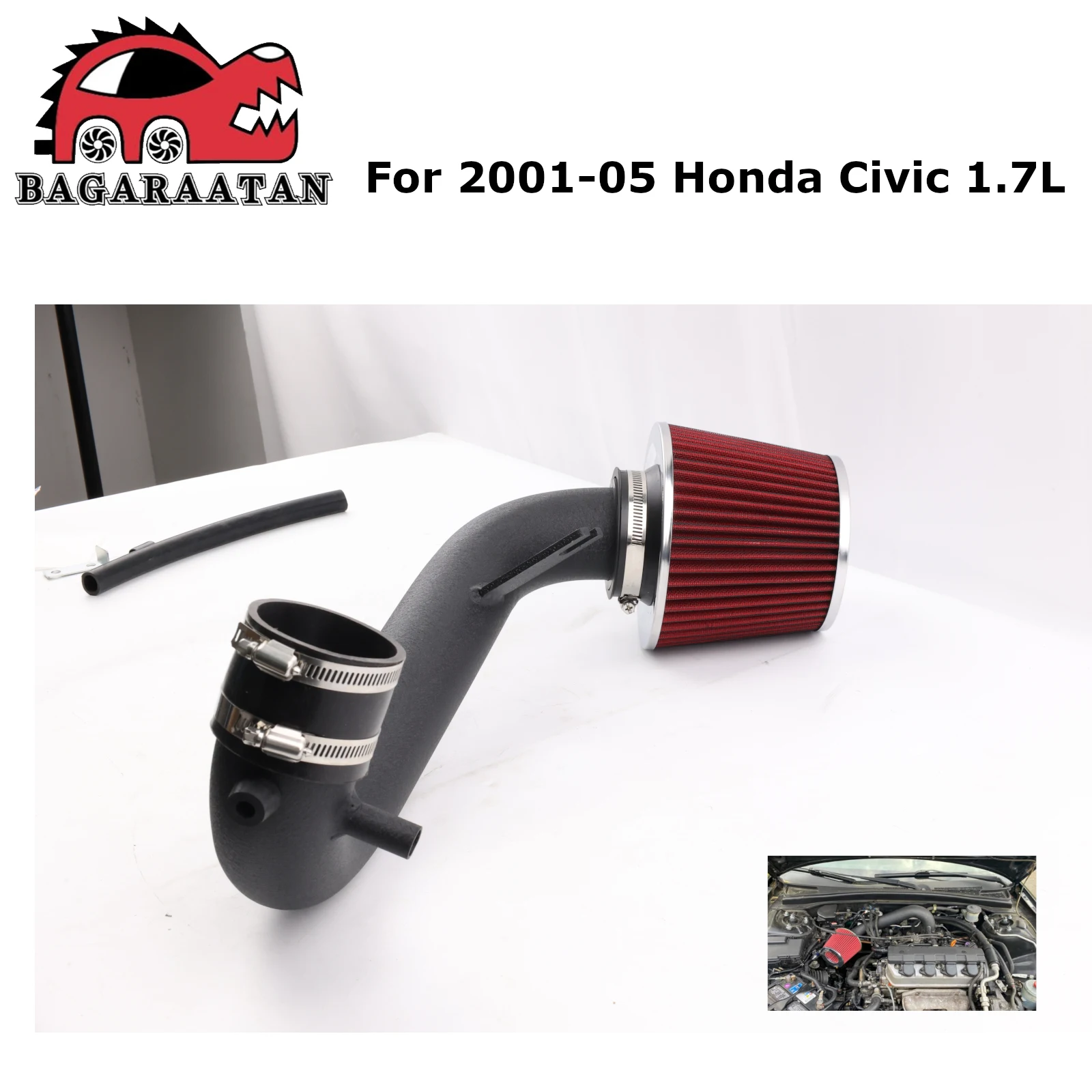 Pipe Filter Cold Air Intake System Kit For 2001-05 Honda Civic 1.7L L4 MT DX LX EX HX Manual Transmission Engine Parts