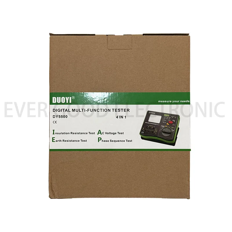 DY5500 Insulation Tester Earth Tester Meter Voltmeter Phase Indicator 4 In 1