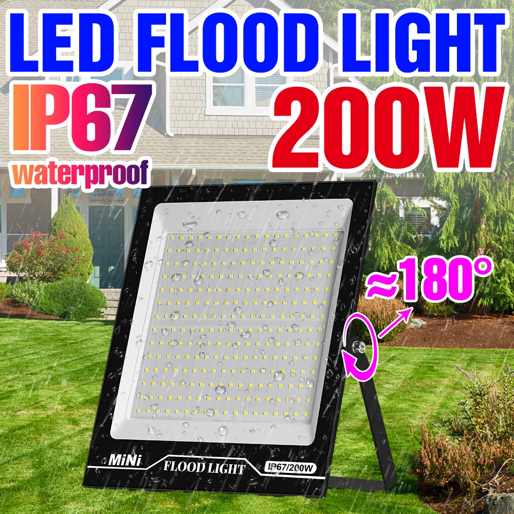 

220V Floodlight LED Spotlight IP67 Waterproof Street Lamp Outdoor Garden Lighting LED Projectors Flood Light Reflector Wall Lamp