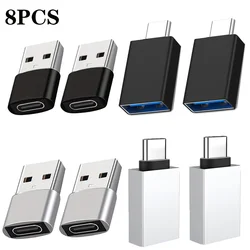 Versatile USB - C and USB Adapter Set - Pack of 4/8 for Laptops and Smartphones (Black and silver8pcs)