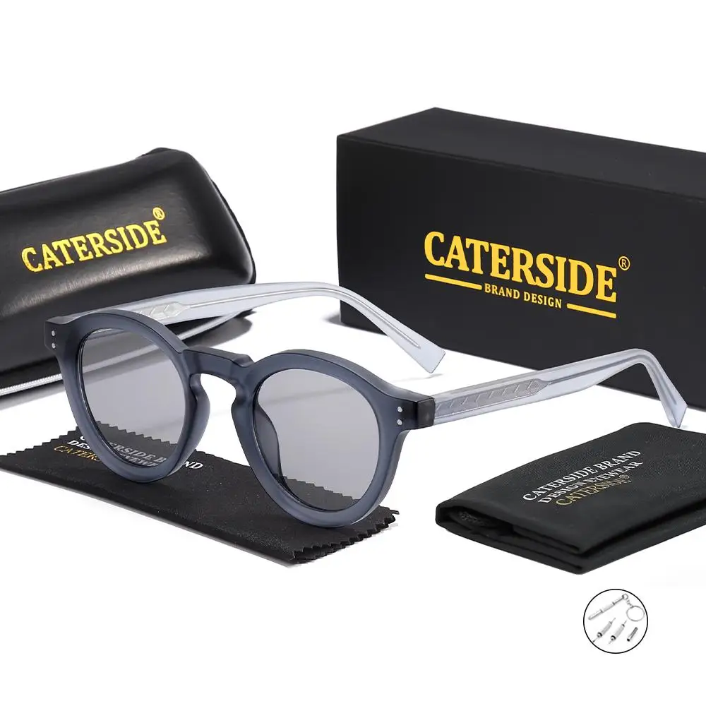 CATERSIDE Neue Unisex Outdoor Optische Sonnenbrille Runde Linse Brillen männer Anpassen Retro Übung Brillen UV400 – Detail 10