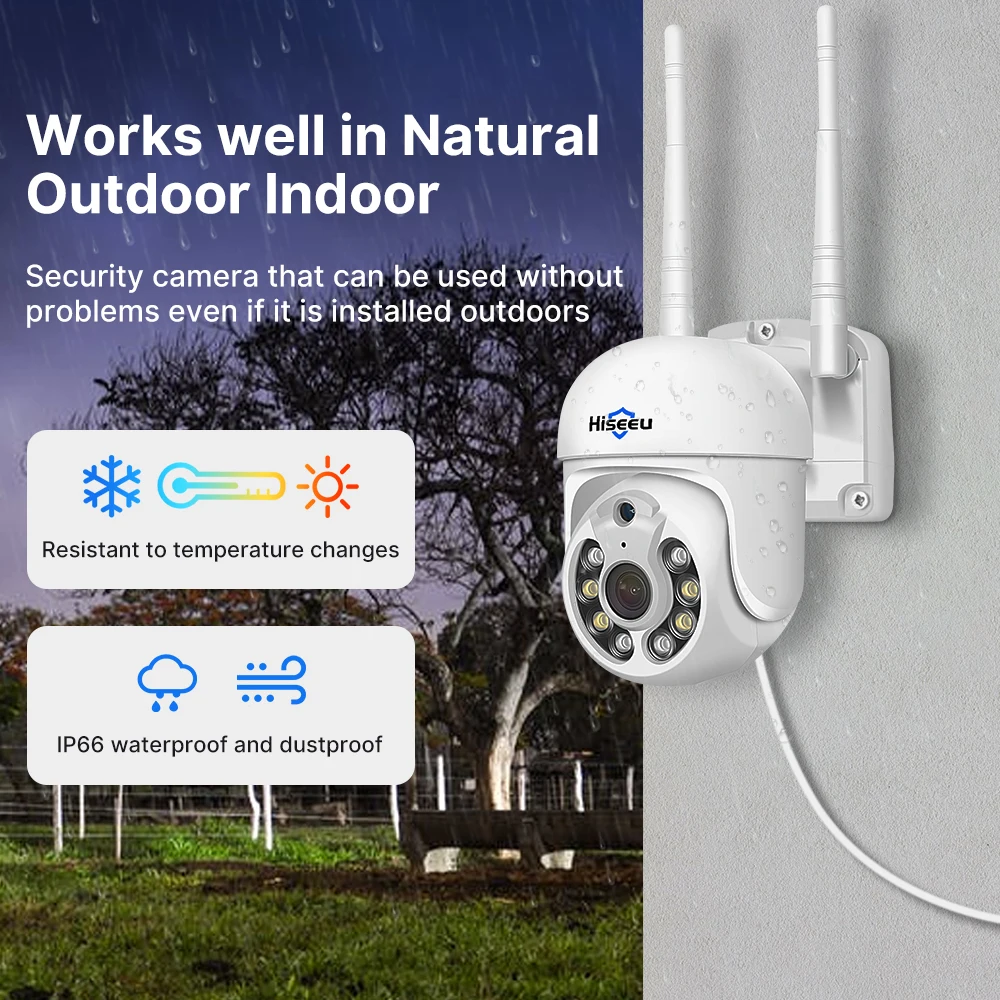 Hiseeu 5MP WiFi CCTV PTZ كاميرا نظام الأمن عدة 10C...