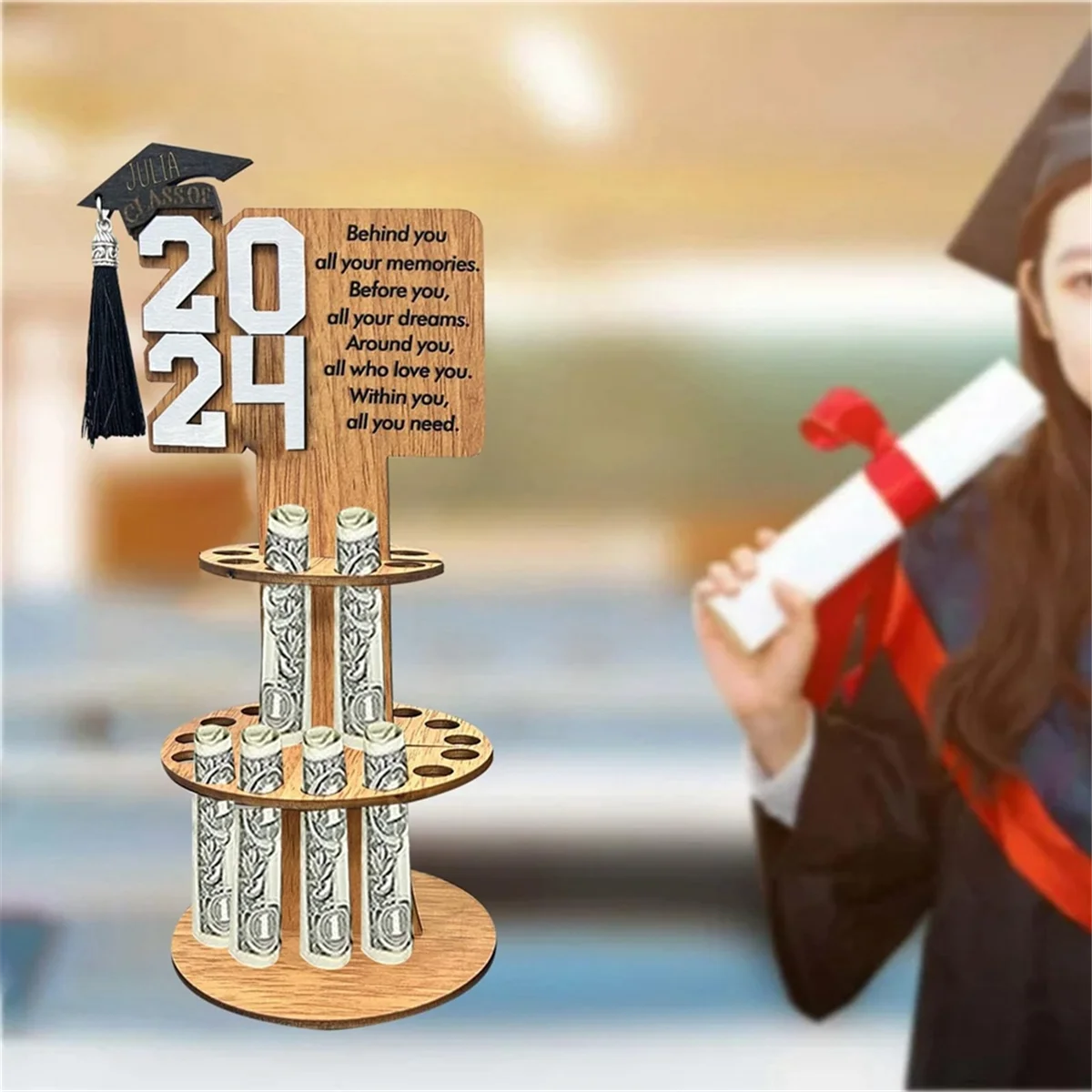 New Graduation Gift Money Holder Congratulation Card Holder Money Cake for Graduation Party Gift Cake-A