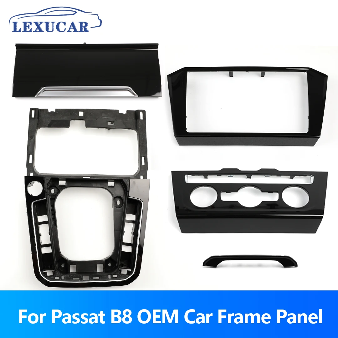 

For Volkswagen Passat B8 Radio CD Player Panel Frame Air Conditioning Ashtray Cover Shift Knob Basic Frame Piano Black OEM Trim