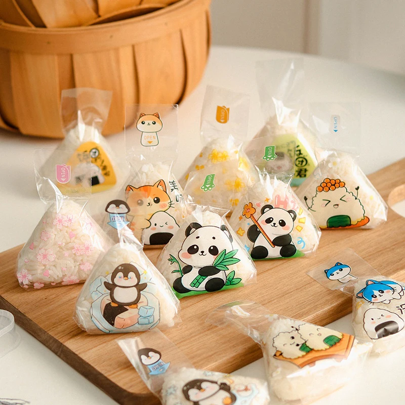 50/100Pcs 일본식 삼각형 쌀볼 일회용 포장 가방 노리 오니기리 스시 가방 스시 만들기 틀 도시락 액세서리