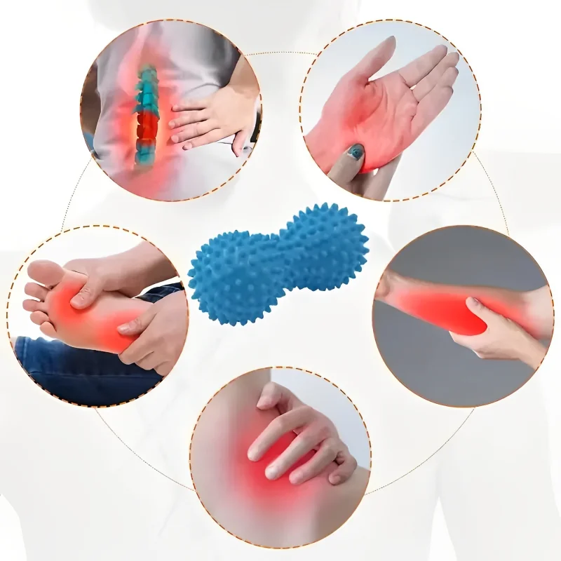 Foot Massager Peanut Massage Spiky Ball Training Grip Muscle Pain Stress Relaxation Roller Myofascial Balls for Plantar Fasc 1Pc