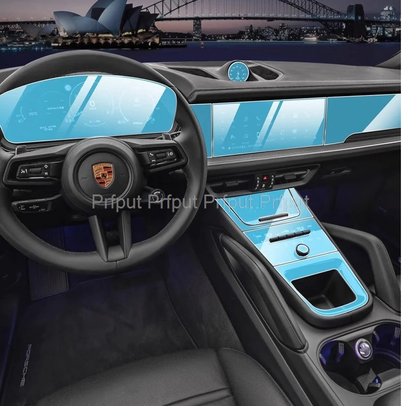 Screen Protector Film Tempered Glass Protective Film TPU Screen Protector for Porsche Cayenne Car infotainment Navigation LCD Instrument Auto Interior Accessories