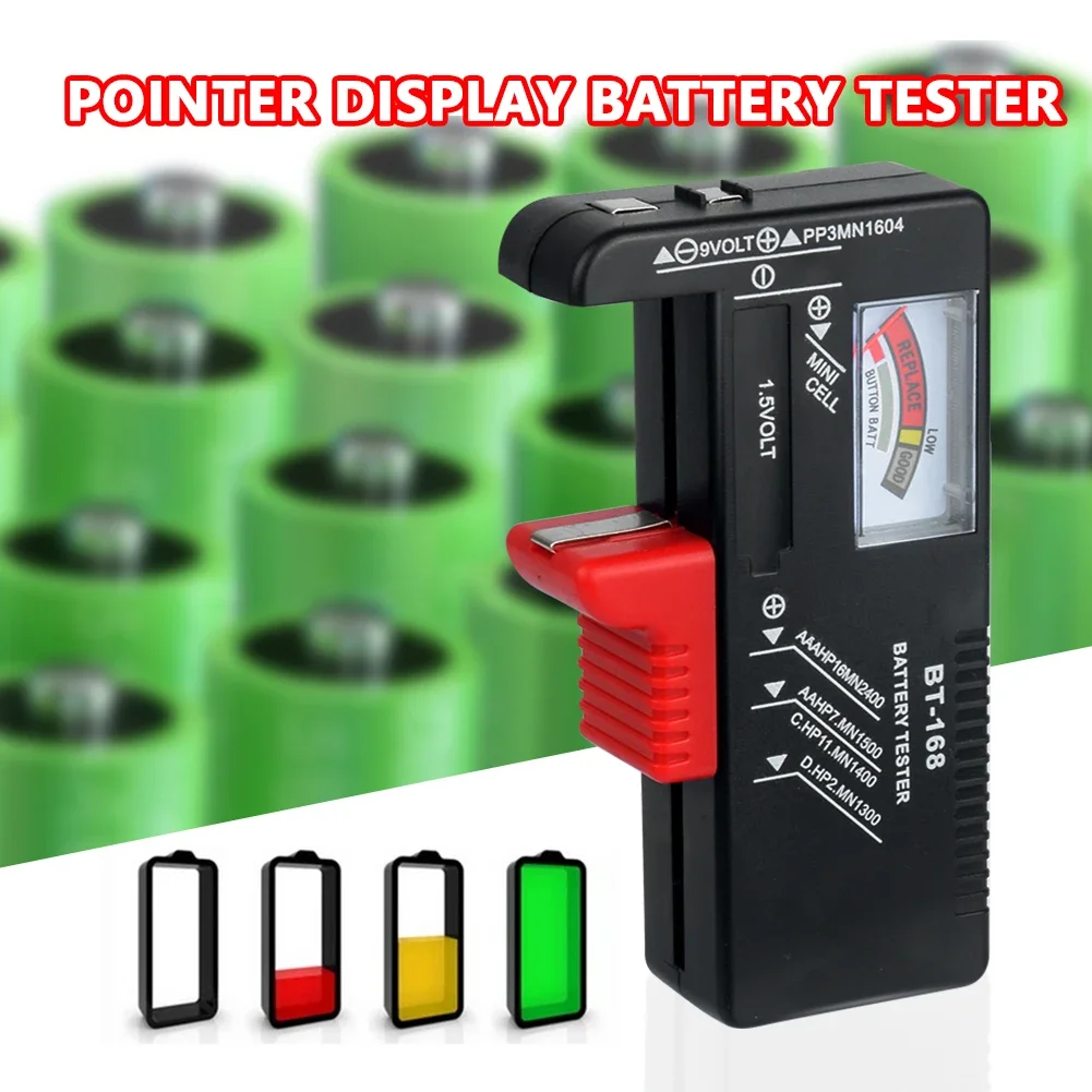

Battery Capacity Tester Meter For 9V 1.5V AAA AA C D Volt Checker Digital Battery Testing Device Universal 168D