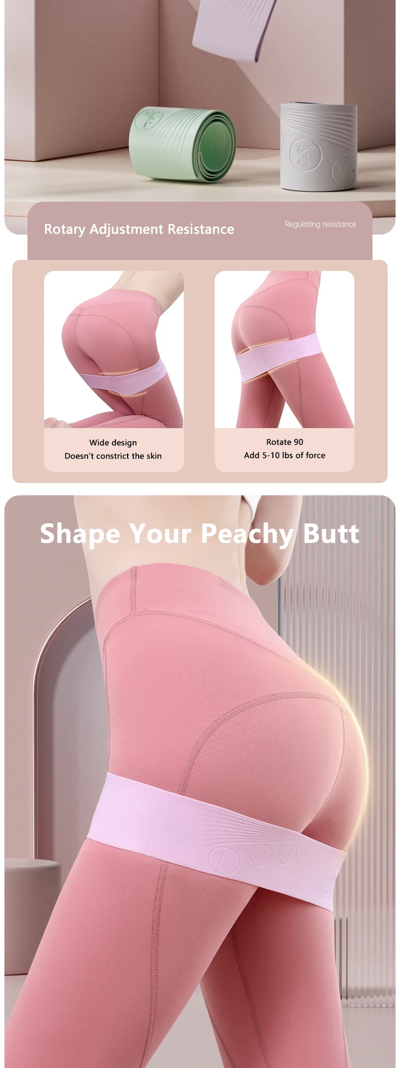Yoga Resistance Band Silicone Elastic Band Resistance Circle Fitness Squat Strength Training Peach Buttocks Hip Curling