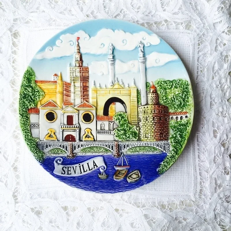19-20cm Hand-painted Spain Barcelona Italy Belgium Serbia Tour Turkey Travel Souvenir Home Decoration Display Wall Hanging Plate 5