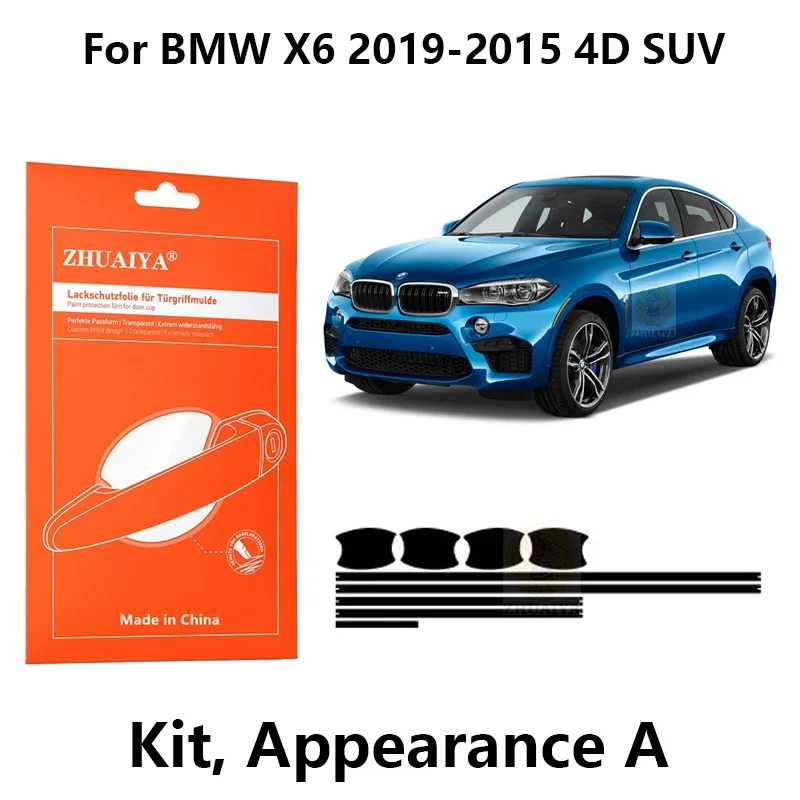 

Защитная пленка ZHUAIYA для красок дверной ручки, ТПУ PPF для BMW X6 2019-2015 4D SUV, автомобильные аксессуары