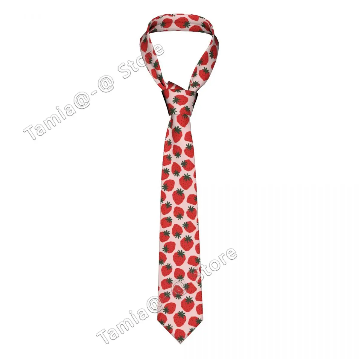 

Strawberry Necktie Unisex Polyester 8 cm Fruit Neck Tie for Men Silk Wide Suits Accessories Cravat Cosplay Props