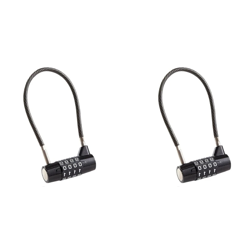 New-2X Luggage Locks, 4-Digit Security Suitcase Locks, Combination Padlock For Suitcases Flexible Cable Travel Lock