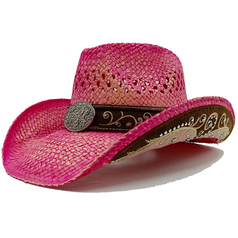 Schwarzer Cowboyhut mit silbernem Rand für Sommer, Outdoor, Reisen, Stern-Cowboyhut für Männer und Frauen, Retro-Gentleman-Dame, Sombrero Vaquero – Detail 13