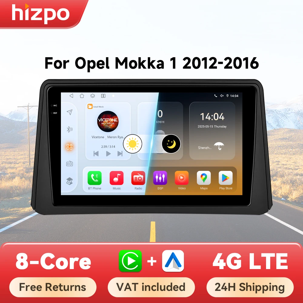 Hizpo 9' Stereo für Opel Mokka 1 2012-2016 Multimedia-Player GPS Navi Stereo 2din 4G Carplay Android Head Unit WIFI RDS DSP
