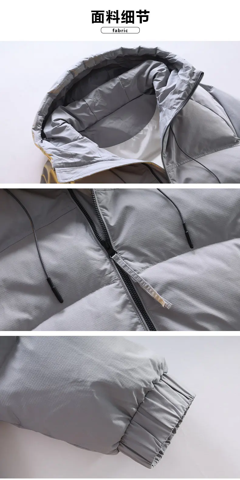 Lässige einfarbige Entendaunenjacke mit Kapuze, 2025, Winter-Herren-warmer Puffermantel, Sport-Outwear, winddicht, gepolstertes Oberteil, Parka-Kleidung – Detail 16