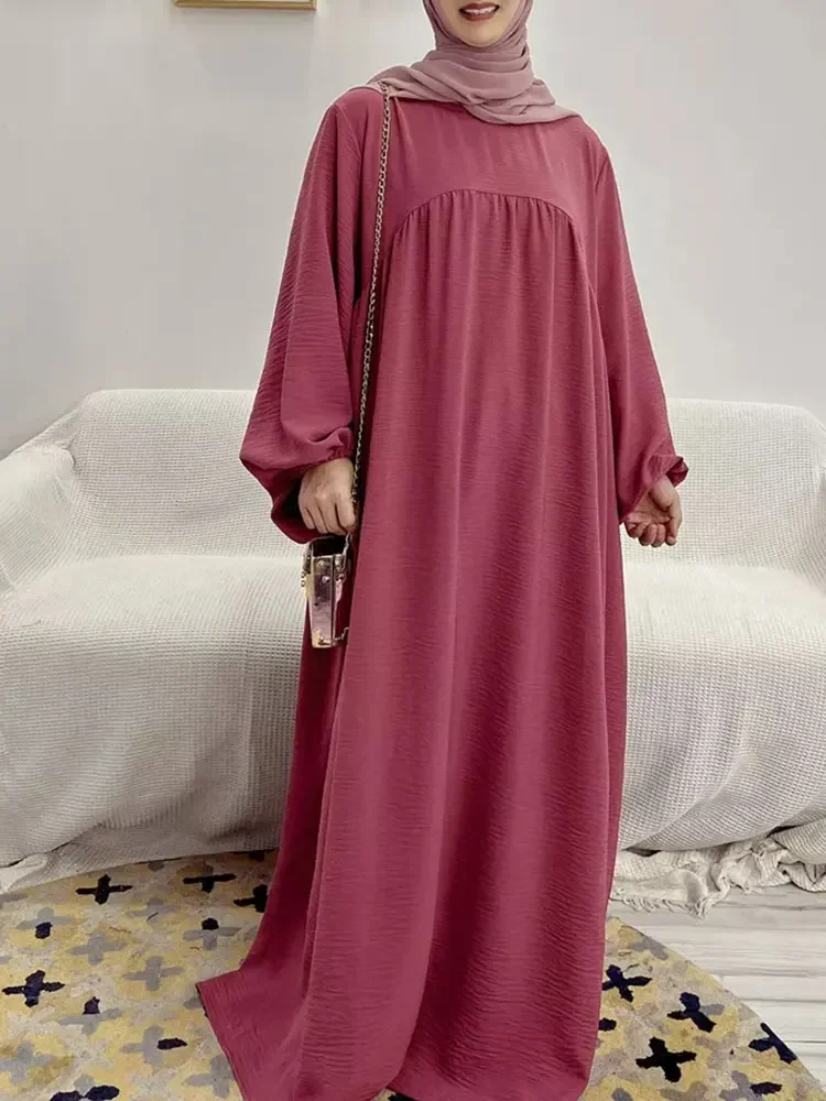 Plain Abaya Muslim Long Dress Crepe Abayas for Women Ramadan Eid Islamic Prayer Clothes Dubai Turkish Modest Kaftan Hijab Robe