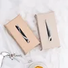 Nordic Style PU Leather Tissue Box Minimalist Design Waterproof Desktop Paper Holder for Living Room Bedroom Storage Organizer 3