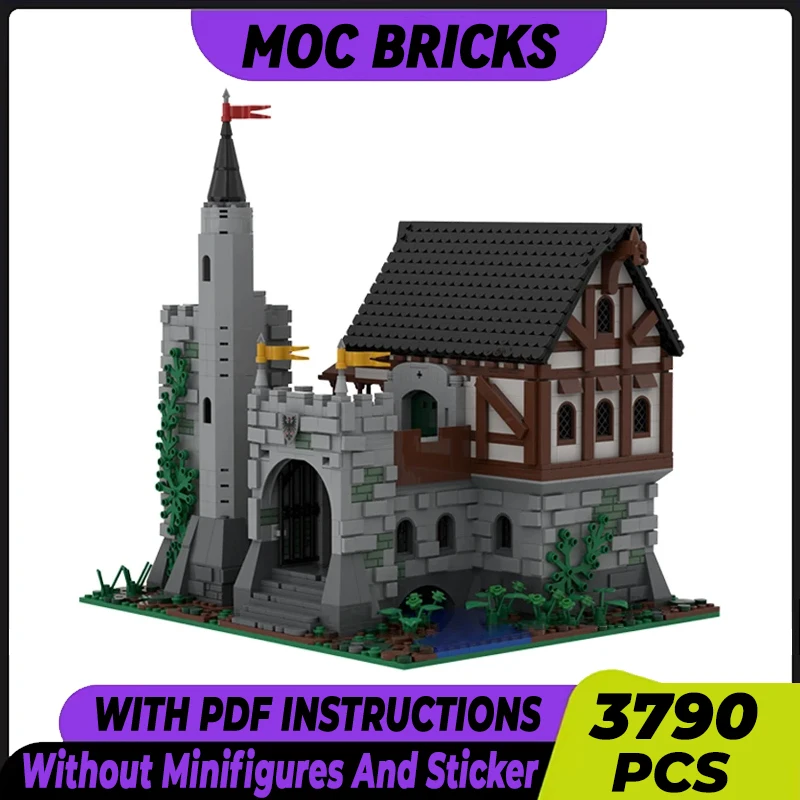 

Medieval Buildings Model Moc Building Bricks Ancient Manor Castle Technology Modular Blocks Gift Christmas Toy DIY Sets Assembly