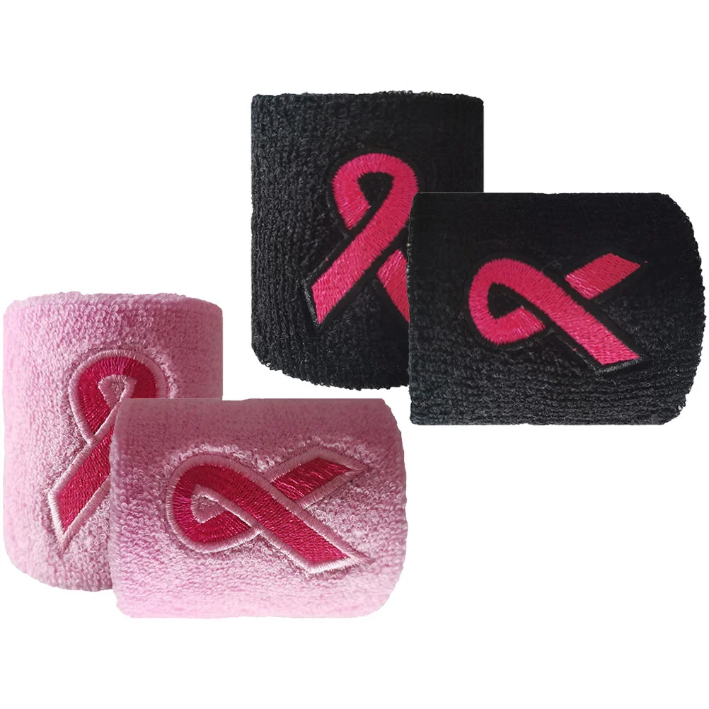 

4 Pcs Breast Cancer Wristband Cycling Braces Bracket for Sports Running Supports Polyester Basketball Protectors Wristbands