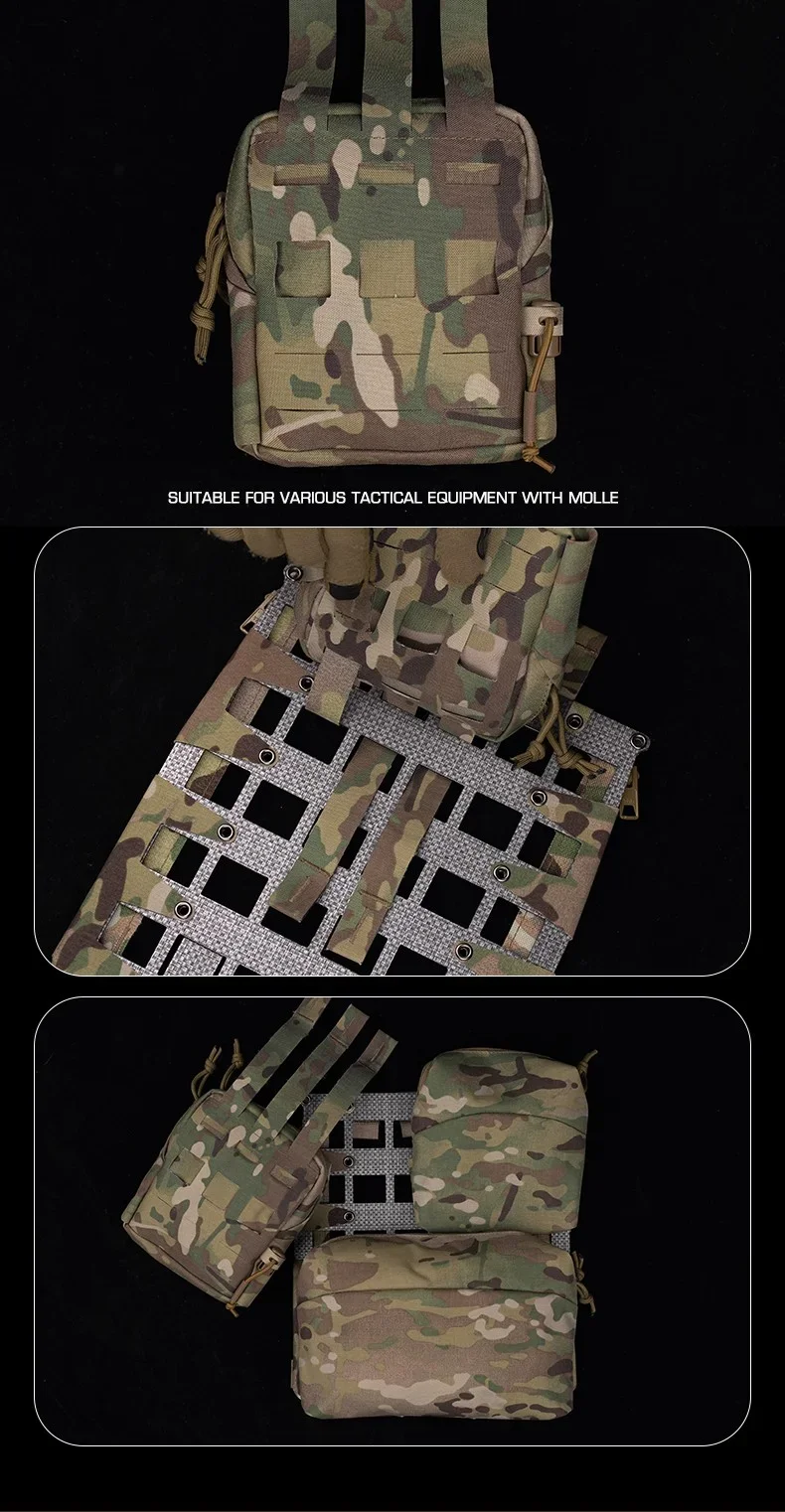 Tactical Gp Zipper Sundries Bag with Shrink Cord Waist Molle Belt Pouch NVG Accessory Multifunctional Universal Storage