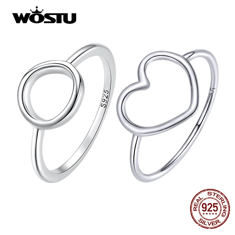 Silver Heart Ring Silver Rings Silver Ring Wedding Rings 925 Sterling Silver Heart Ring For Women Wedding Engagement Simple Rings Finger Party Fashion Jewelry Gifts CQR641