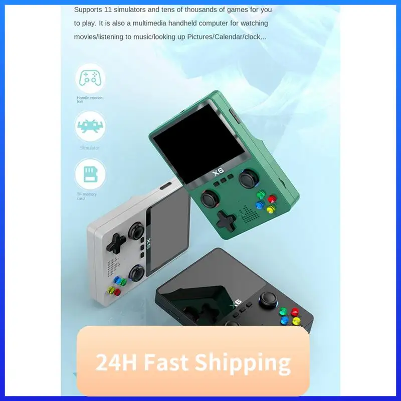 T30C New Two Person Version X6 Handheld Game Player 3.5Inch IPS Screen 11 Simulators GBA Portable Console Gifts For Kids
