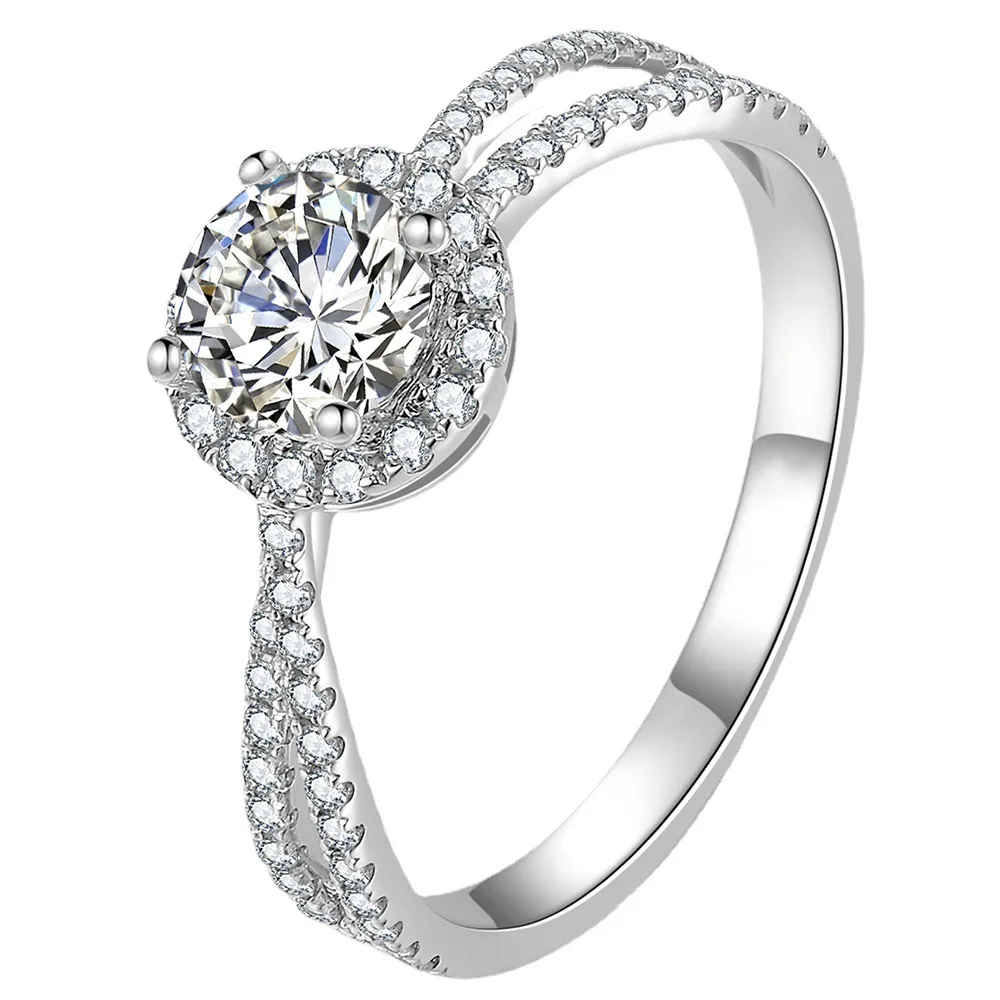 

Douyin live broadcast hot style imitation American imported D color moissanite ring female ring