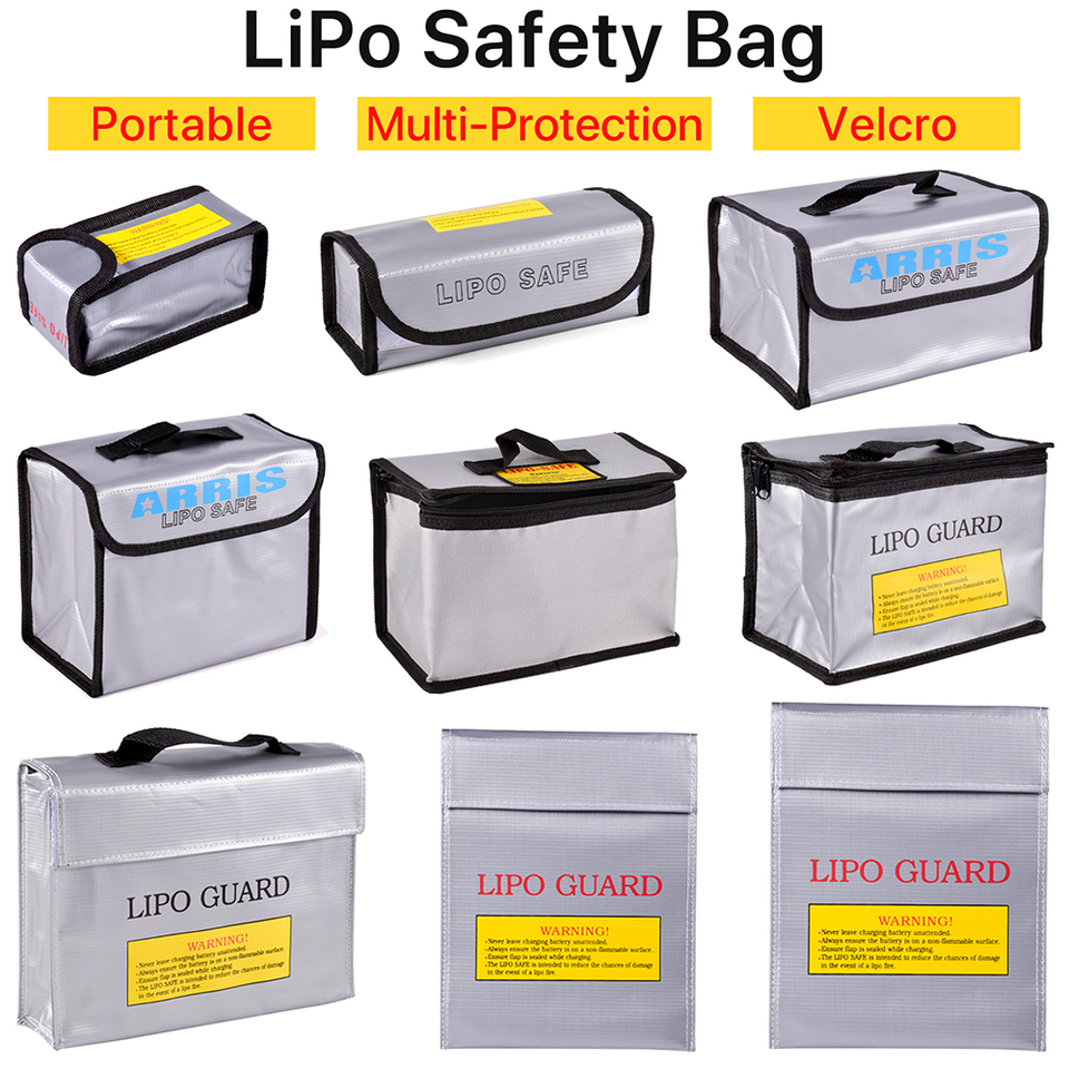  Lipo Guard Battery Safe Bag Fireproof for RC Car Drone Batteries Storage Charging Large Explosion-Proof Bags Portable Pouch 