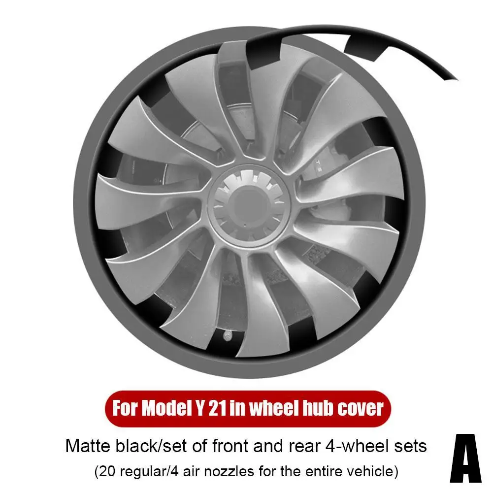 

21 Inch Wheel Hub Cap Patch ModelY Protectors ABS Hubcap Stickers For Tesla Model Y 2023 Accessories Car Decals Auto