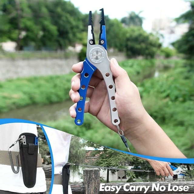 Aluminum Fishing Pliers Braid Cutters Split Ring Pliers Hook Remover Fish  Holder with Sheath and Lanyard Fishing Tools - AliExpress