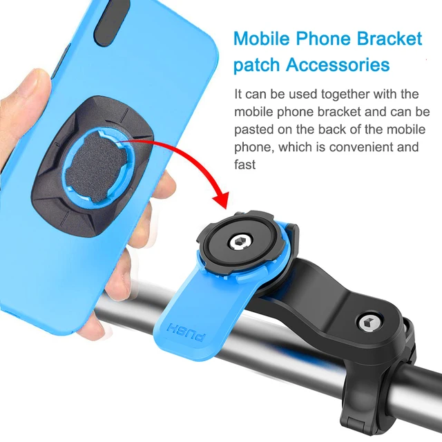Staffa universale per telefono da bicicletta supporto per Smartphone girevole morsetti di fissaggio ciclismo Mobile Hold Security Lock Patch accessori 3